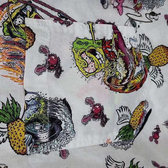H&M x SpongeBob Squarepants Relaxed Fit Patterned Resort Shirt Size Large - Picture 5 of 13